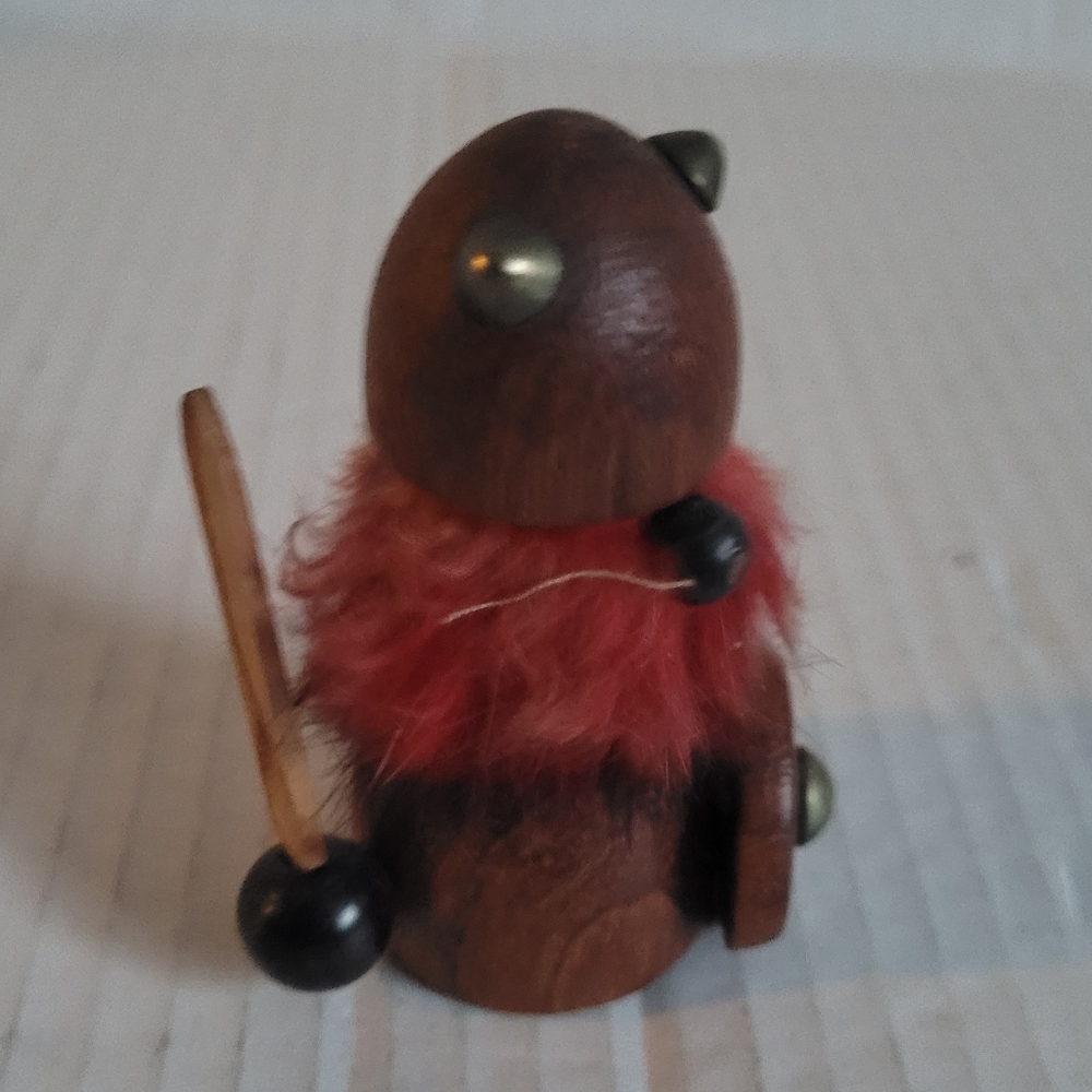 Vintage Danish Teak Wood Viking Figure
